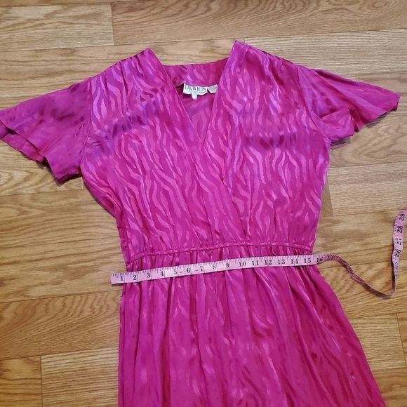 80's Vintage Pavilion Silk Fit & Flare Dress - Picture 5 of 12
